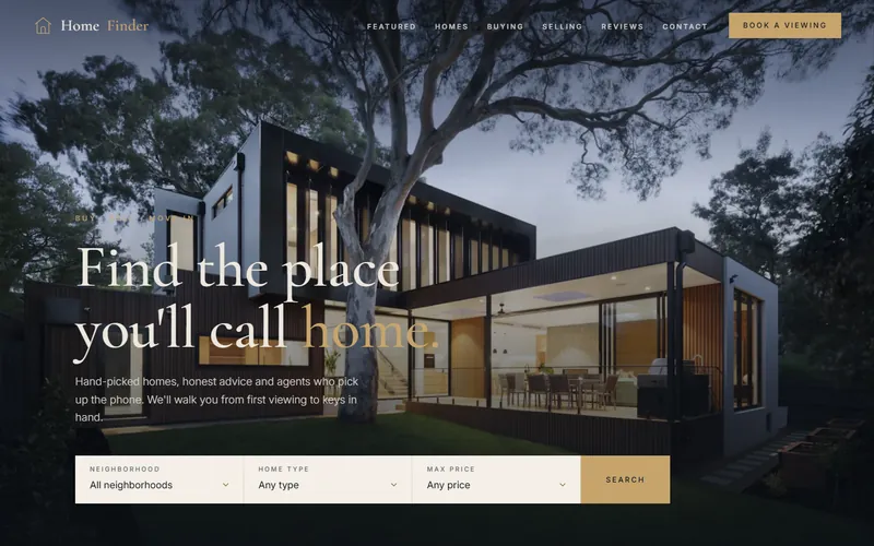 Home Finder real estate sample website