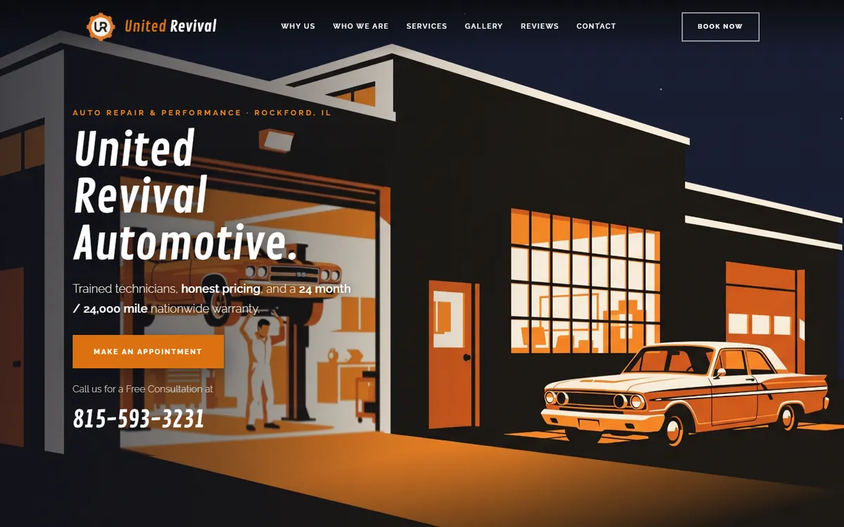 United Revival Automotive website